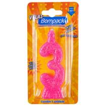 Kit c/ 4 Vela Supernumeros Bompack N3 Rosa Un - Embrast