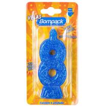 Kit c/ 4 Vela Supernumeros Bompack N8 Azul Un - Embrast