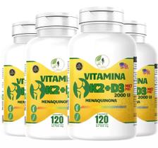 Kit C/ 4 Vitamina k2 + D3 Mk7 2.000 UI 480 Caps Fits Life