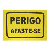 Kit c/ 40 Cavalete Duplo Amarelo ou branco Perigo Afaste - Se Deitado.