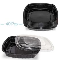 Kit C/40 Embalagem Descartável Delivery Sushi Médio 24x6cm
