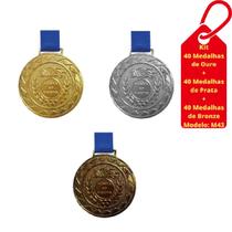 Kit C/40 Medalhas de Ouro + 40 Prata + 40 Bronze M43