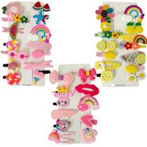 Kit C/ 40 Presilhas Meninas Prendedor de Cabelo Sortidas Bico de Pato Tic Tac Laço Flor Etc MOD I, MOD J e MOD N