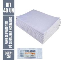 Kit C/ 40Un - Pano De Prato Tati Têxtil H. Carvalho Pé De Galinha - Legítimo - 66cm X 41cm - Bainha Kit C/ 40Un - Pano De Prato Tati Têxtil H. Carvalho Pé De Galinha - Legítimo - 66cm X 41cm - Bainha