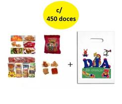 Kit c/ 450 Doces Dia das Crianças + saquinhos p/ 50 pessoas