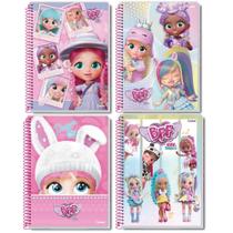 Kit c/4caderno universitário 80 folhas bff cry babies - credeal