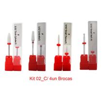 Kit C/ 4un Brocas De Cerâmica Unhas Manicure Profissional