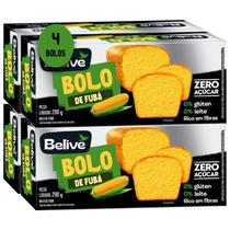 Kit c/ 4und Bolo de Fubá S/ Gluten S/ Açúcar BELIVE 290g