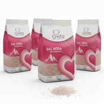 Kit c/ 4und Sal Rosa Himalaia Fino Q-VITA Pacote 1Kg