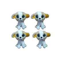 Kit C/4x Brinquedo de Pelúcia Cachorro Bege/Branco - Ty Rara