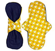 Kit c/5 Absorvente Ecológico Noturno Reutilizável de Pano com abas 100% Algodão Kit c/5 Absorvente Ecológico Noturno Reutilizável de Pano com abas 100% Algodão