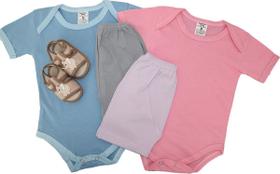 Kit C/5 Body Bebê + Shorts Liso E Sapatinho Peças Kit C/5 Body Bebê + Shorts Liso E Sapatinho Peças