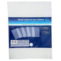 Kit c/ 5 Bolsa Plastica para Caderno Disco 200mm x 275mm Tilibra