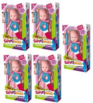 Kit c/ 5 Boneca bebezao que fala e faz sons de bebe chora ri Sapekinhas Primeiros Sons Atacado