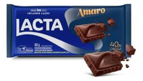 Kit C/5 Chocolate Lacta Amaro 40% Cacau Barra 80g