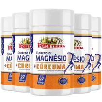 Kit C/5 Cloreto de Magnésio Cúr cu ma 60 Cáps Rei Terra