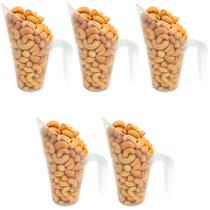 Kit c/ 5 Conchas Plástica 300ml Para Cereais Grãos Ração Mantimentos