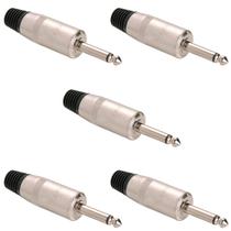 Kit C/ 5 Conector P10 Mono Blindado Nys225s Rean By Neutrik