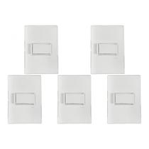 Kit C/5 - Conjunto Ilumi Vivaz Branco Com Placa 1 Simples...