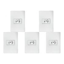Kit C/5 - Conjunto Ilumi Vivaz Branco Com Placa 1 Tomada ... Kit C/5 - Conjunto Ilumi Vivaz Branco Com Placa 1 Tomada ...
