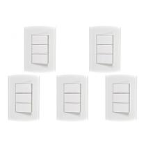 Kit C/5 - Conjunto Peesa Alfa 1507A 3 interruptores Simpl... Kit C/5 - Conjunto Peesa Alfa 1507A 3 interruptores Simpl...