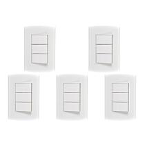 Kit C/5 - Conjunto Peesa Alfa 1507A 3 interruptores Simpl...