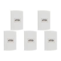 Kit C/5 - Conjunto Peesa Alfa 1541 1Tomada 10A Branco