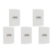 Kit C/5 - Conjunto Peesa Alfa 1541 1Tomada 10A Branco Kit C/5 - Conjunto Peesa Alfa 1541 1Tomada 10A Branco