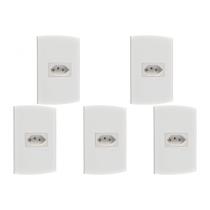 Kit C/5 - Conjunto Peesa Alfa 1541 1Tomada 10A Branco Kit C/5 - Conjunto Peesa Alfa 1541 1Tomada 10A Branco