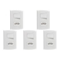 Kit C/5 - Conjunto Peesa Alfa 1543A 1 Interruptor Sim.Tomada .. Kit C/5 - Conjunto Peesa Alfa 1543A 1 Interruptor Sim.Tomada ..