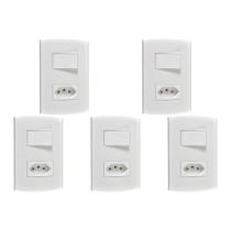 Kit C/5 - Conjunto Peesa Alfa 1543A 1 Interruptor Sim.Tomada . Kit C/5 - Conjunto Peesa Alfa 1543A 1 Interruptor Sim.Tomada .