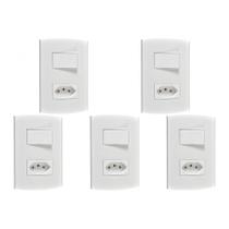 Kit C/5 - Conjunto Peesa Alfa 1543B 1 Interruptor Par.Tomada ..