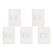 Kit C/5 - Conjunto Perlex Aros 4X2 Branco Com Placa(1Camp...