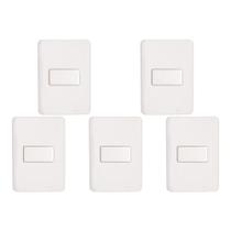Kit C/5 - Conjunto Perlex Aros 4X2 Branco Com Placa(1Simp... Kit C/5 - Conjunto Perlex Aros 4X2 Branco Com Placa(1Simp...