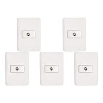 Kit C/5 - Conjunto Perlex Aros 4X2 Branco Com Placa(1Toma... Kit C/5 - Conjunto Perlex Aros 4X2 Branco Com Placa(1Toma...