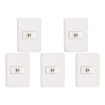 Kit C/5 - Conjunto Perlex Aros 4X2 Branco Com Placa(1Toma... Kit C/5 - Conjunto Perlex Aros 4X2 Branco Com Placa(1Toma...