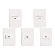 Kit C/5 - Conjunto Perlex Aros 4X2 Branco Com Placa(1Toma... Kit C/5 - Conjunto Perlex Aros 4X2 Branco Com Placa(1Toma...