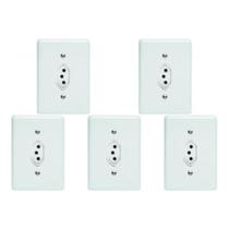 Kit C/5 - Conjunto Perlex''Branca''Com Placa(1Tomada 10A)...