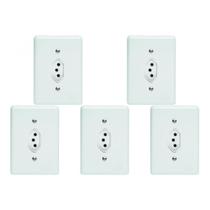 Kit C/5 - Conjunto Perlex''Branca''Com Placa(1Tomada 20A)...