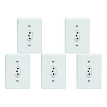 Kit C/5 - Conjunto Perlex''Branca''Com Placa(1Tomada 20A)...