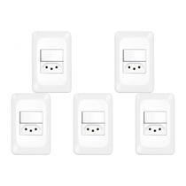 Kit C/5 - Conjunto Pial Pop 4X2 Branco Com Placa (1Simple... Kit C/5 - Conjunto Pial Pop 4X2 Branco Com Placa (1Simple...