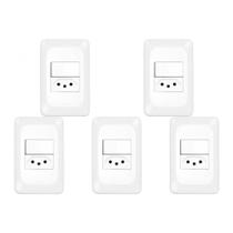 Kit C/5 - Conjunto Pial Pop 4X2 Branco Com Placa (1Simple...