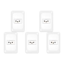 Kit C/5 - Conjunto Pial Pop 4X2 Branco Com Placa (1Tomada...