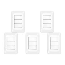 Kit C/5 - Conjunto Pial Pop 4X2 Branco Com Placa (3Simple...