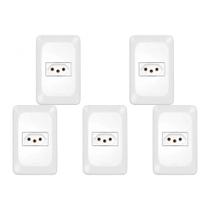 Kit C/5 - Conjunto Pial Pop Modulo Com Placa 4X2 - 1 Toma...