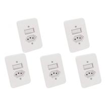 Kit C/5 - Conjunto Radial Pollar 1901112 1P 1Tomada 10A