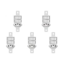 Kit C/5 - Conjunto Radial Pollar 1901130 2Pp 1Tomada 10A S/P Kit C/5 - Conjunto Radial Pollar 1901130 2Pp 1Tomada 10A S/P