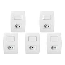 Kit C/5 - Conjunto Soprano Ilus 4X2 Branco Com Placa(1Sim...