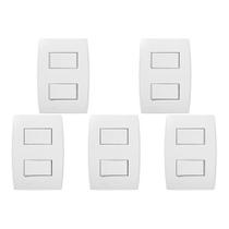 Kit C/5 - Conjunto Soprano Ilus 4X2 Branco Com Placa(1Sim...