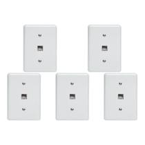 Kit C/5 - Conjunto Tomada Fone Perlex''Branca''Com Placa(...